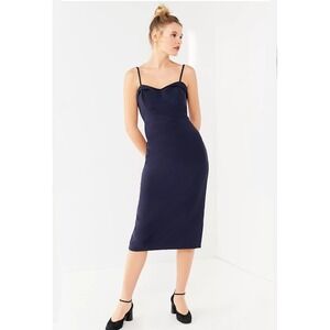 Urban Outfitters UO‎ Night Bodycon Midi Dress SP Navy Blue